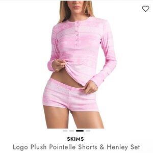 SKIMS Pink Pointelle Pajama Set